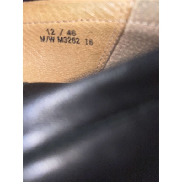 Born Black Leather Slip On Moc Toe Driving Moccasin Loafers Shoe sz12 metal link - Picture 7 of 7